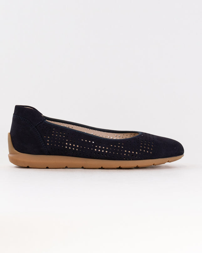 Ara Sarah Perf Ballet Flat (Women's) - Navy Nubuck
