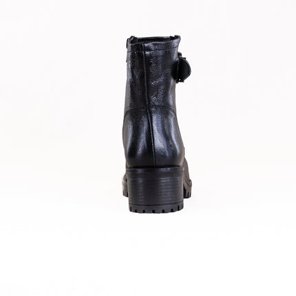 Eric Leah (Women's) - Black Metallic Leather with Fur