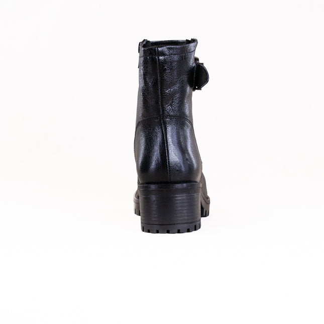 Eric Leah (Women's) - Black Metallic Leather with Fur