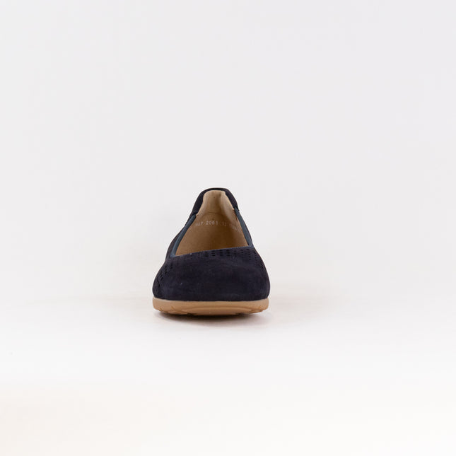 Ara Sarah Perf Ballet Flat (Women's) - Navy Nubuck