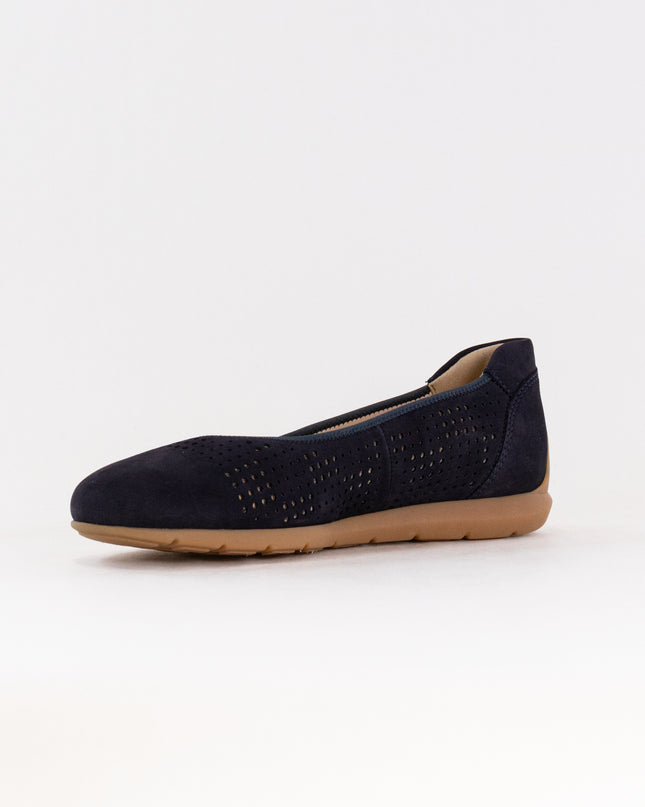 Ara Sarah Perf Ballet Flat (Women's) - Navy Nubuck