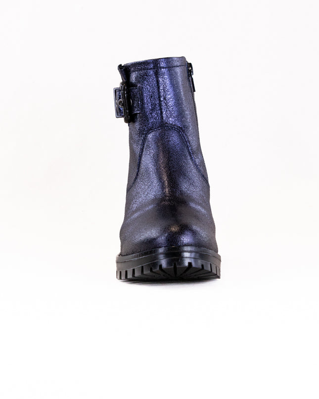 Eric Leah (Women's) - Blue Metallic Leather with Fur