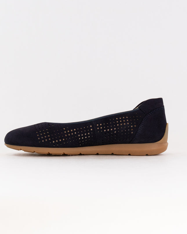 Ara Sarah Perf Ballet Flat (Women's) - Navy Nubuck