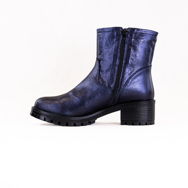 Eric Leah (Women's) - Blue Metallic Leather with Fur