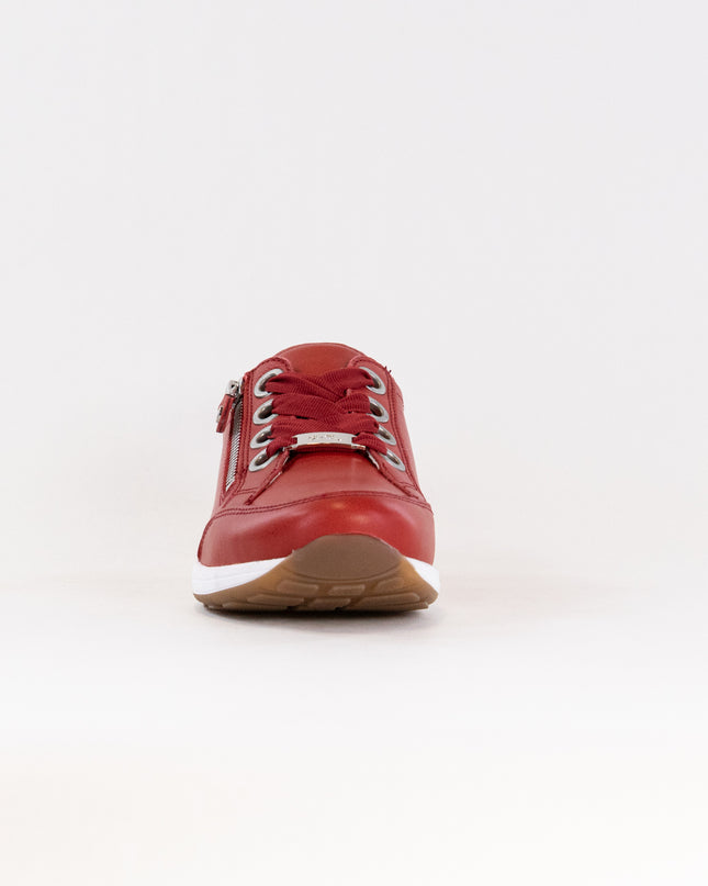 Ara Ollie Side Zip Lace Sneaker (Women's) - Red Leather