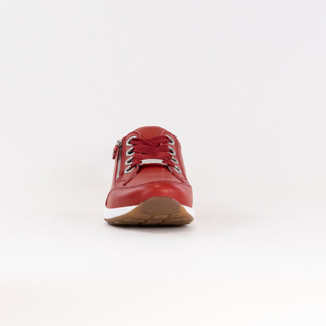Ara Ollie Side Zip Lace Sneaker (Women's) - Red Leather