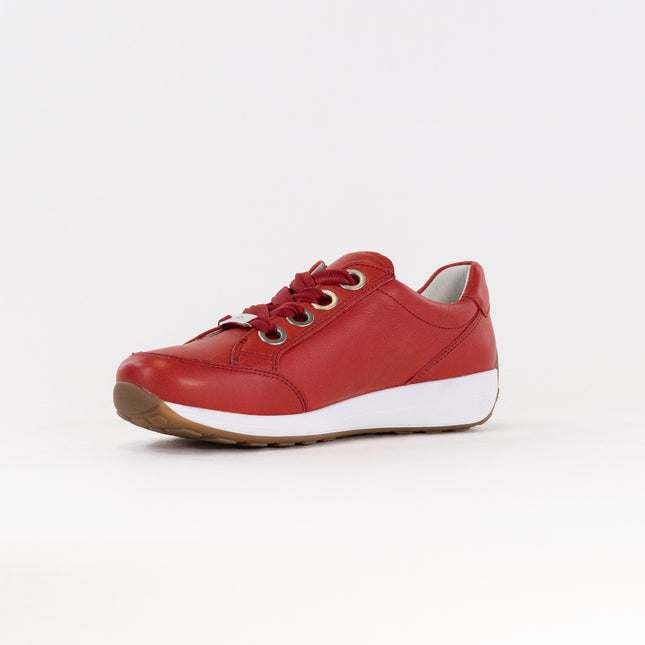 Ara Ollie Side Zip Lace Sneaker (Women's) - Red Leather