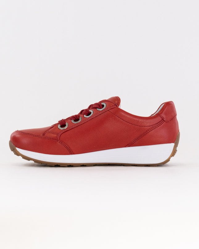 Ara Ollie Side Zip Lace Sneaker (Women's) - Red Leather