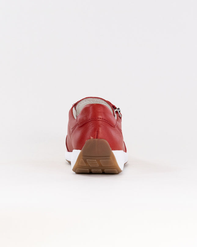 Ara Ollie Side Zip Lace Sneaker (Women's) - Red Leather