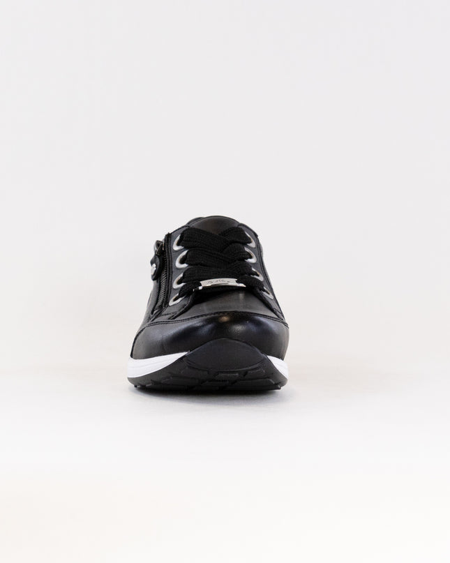 Ara Ollie Side Zip Lace Sneaker (Women's) - Black Leather