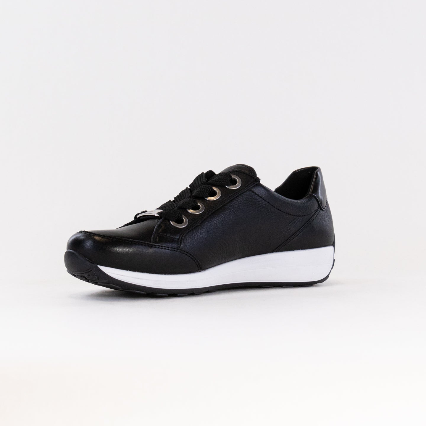 Ara Ollie Side Zip Lace Sneaker (Women's) - Black Leather