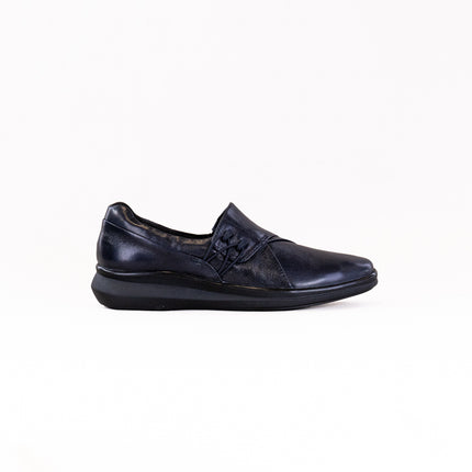 Clarks Lynell Slip (Women's) - Navy Leather