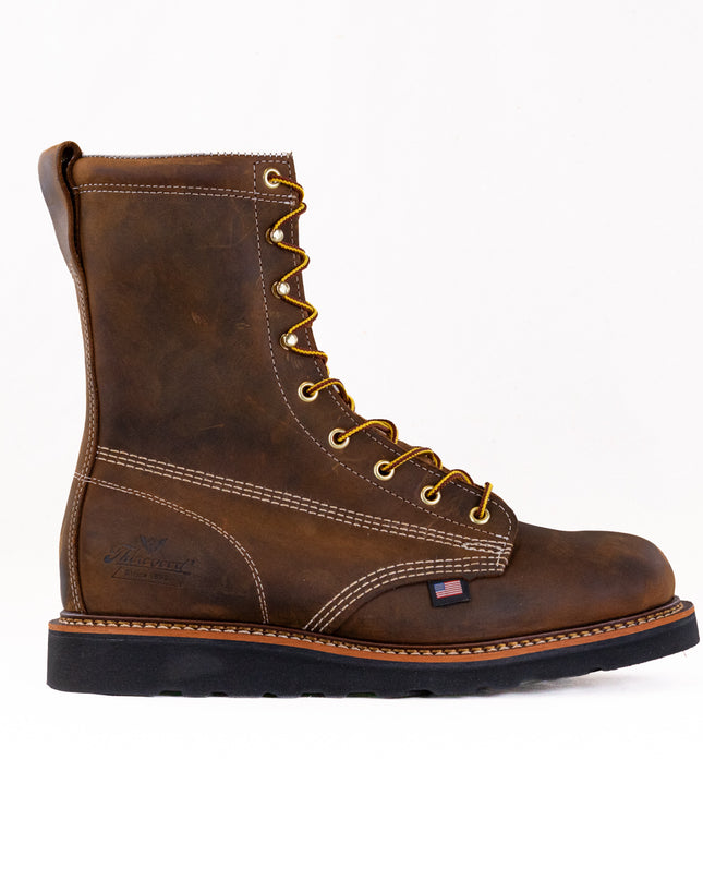 Thorogood 8" American Heritage Plain Toe Maxwear Wedge (Men's) - Crazy Horse Leather (Copy)