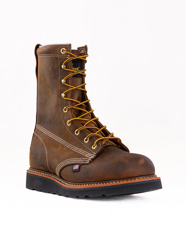 Thorogood 8" American Heritage Plain Toe Maxwear Wedge (Men's) - Crazy Horse Leather (Copy)