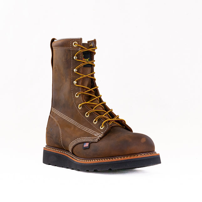 Thorogood 8" American Heritage Plain Toe Maxwear Wedge (Men's) - Crazy Horse Leather (Copy)