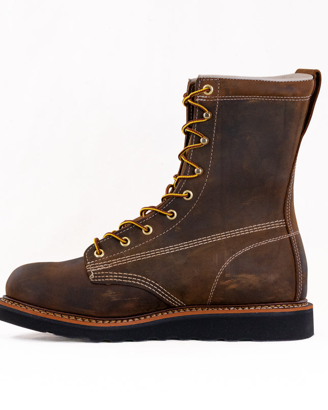 Thorogood 8" American Heritage Plain Toe Maxwear Wedge (Men's) - Crazy Horse Leather (Copy)