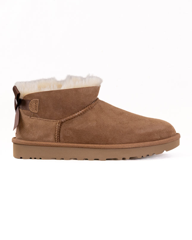 UGG Classic Ultra Mini Boot Bailey Bow (Women's) - Chestnut