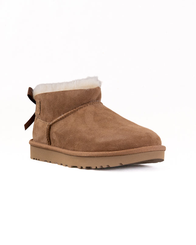 UGG Classic Ultra Mini Boot Bailey Bow (Women's) - Chestnut