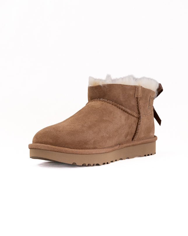 UGG Classic Ultra Mini Boot Bailey Bow (Women's) - Chestnut