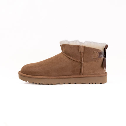 UGG Classic Ultra Mini Boot Bailey Bow (Women's) - Chestnut