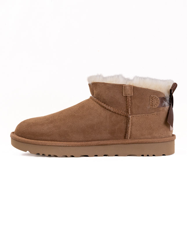 UGG Classic Ultra Mini Boot Bailey Bow (Women's) - Chestnut