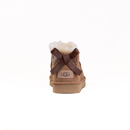 UGG Classic Ultra Mini Boot Bailey Bow (Women's) - Chestnut