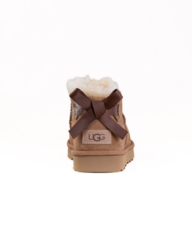 UGG Classic Ultra Mini Boot Bailey Bow (Women's) - Chestnut