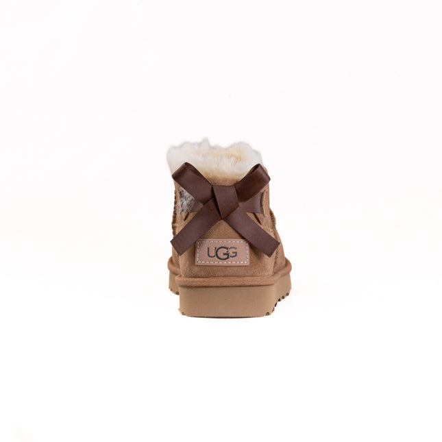 UGG Classic Ultra Mini Boot Bailey Bow (Women's) - Chestnut