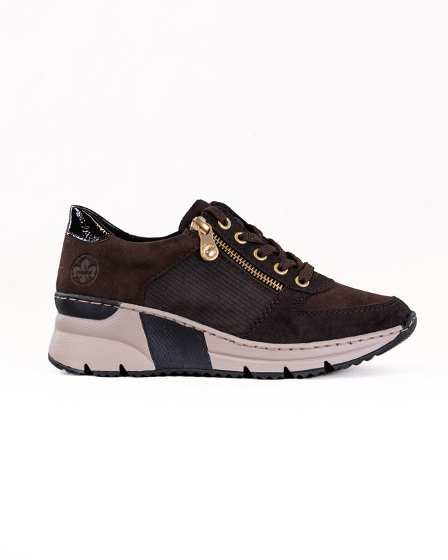 Rieker N6314 Kitty (Women's) - Nougat/Rancho/Testadimoro/Espresso