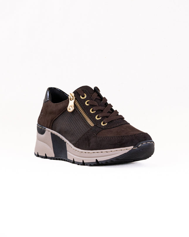 Rieker N6314 Kitty (Women's) - Nougat/Rancho/Testadimoro/Espresso