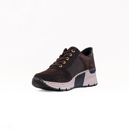 Rieker N6314 Kitty (Women's) - Nougat/Rancho/Testadimoro/Espresso