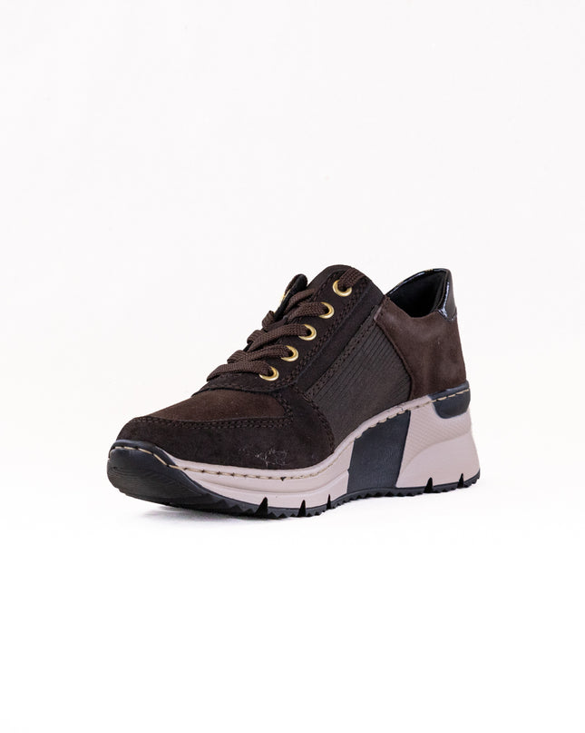 Rieker N6314 Kitty (Women's) - Nougat/Rancho/Testadimoro/Espresso