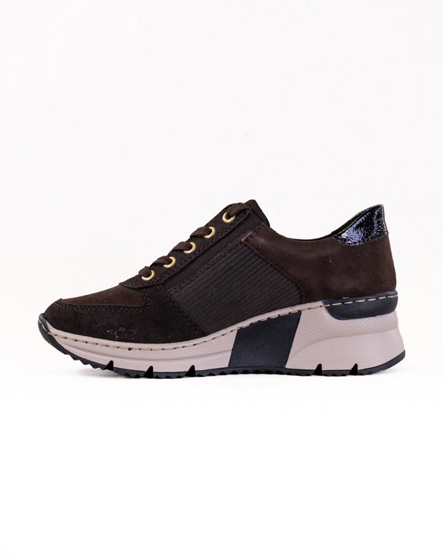 Rieker N6314 Kitty (Women's) - Nougat/Rancho/Testadimoro/Espresso
