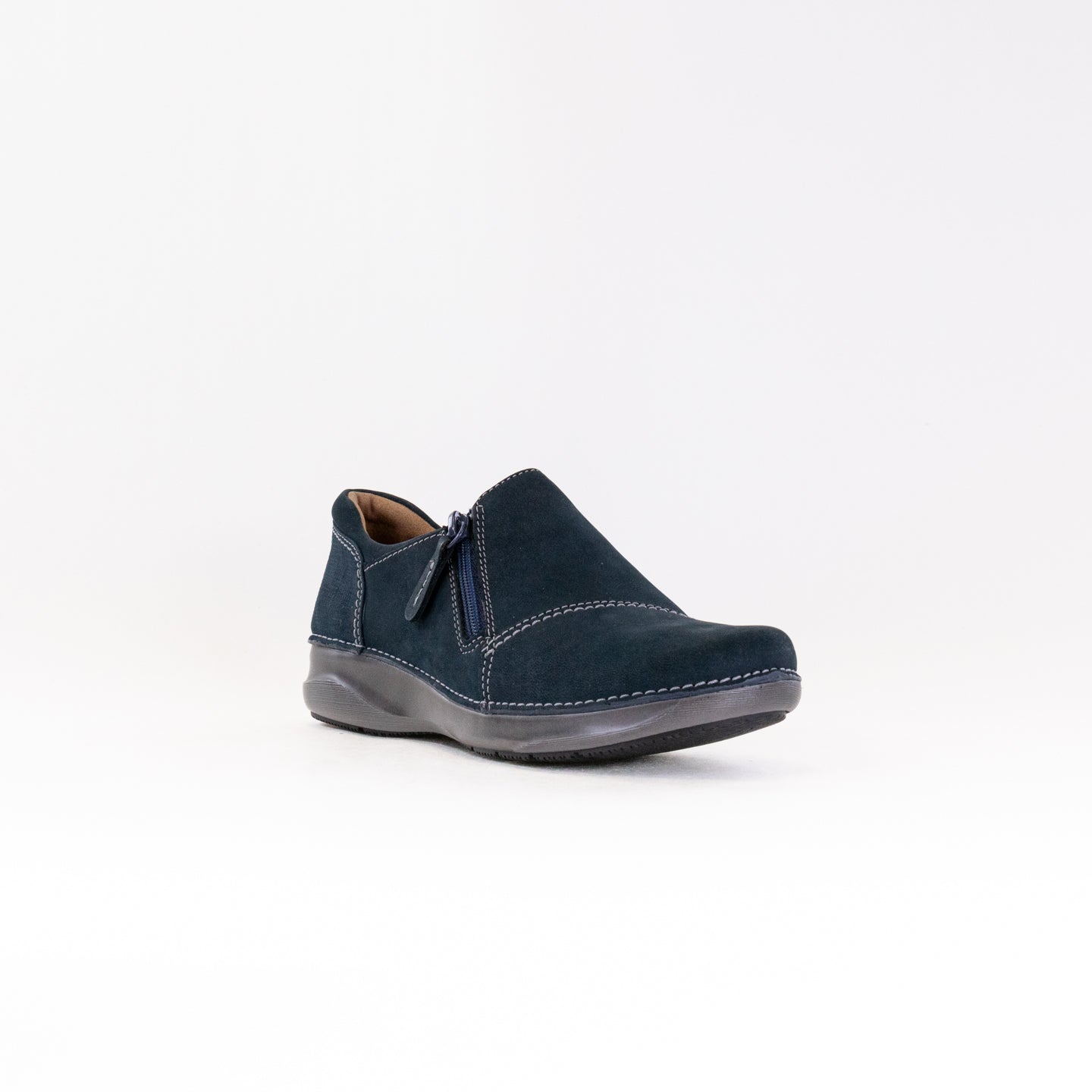 Clarks Appley Zip (Women's) - Navy Nubuck