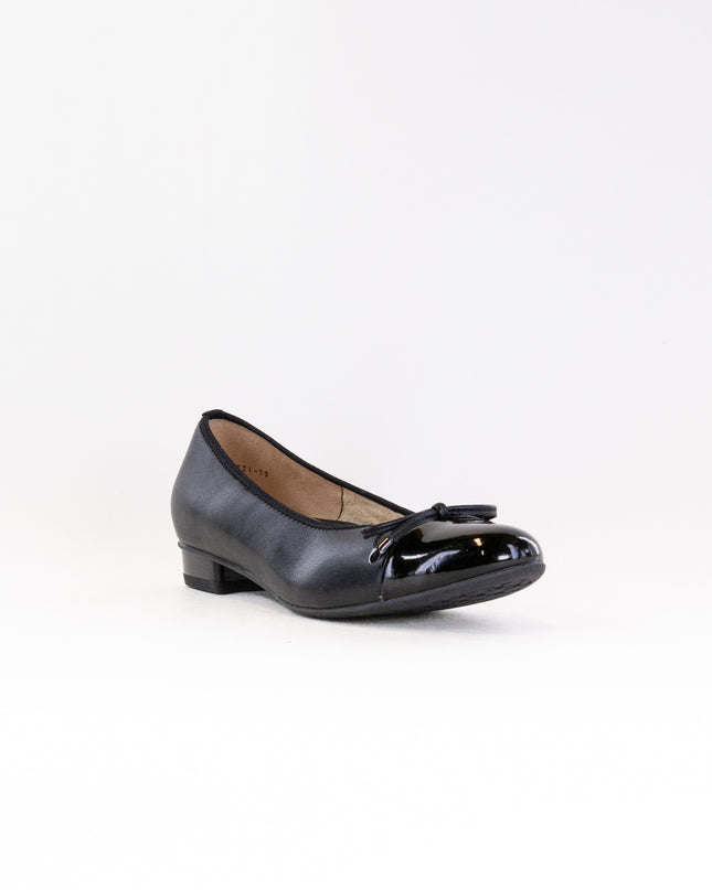 Ara Belinda Bow Ballet Flat (Women's) - Black Leather
