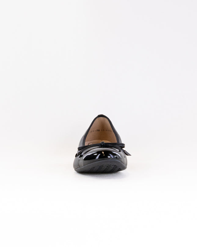 Ara Belinda Bow Ballet Flat (Women's) - Black Leather
