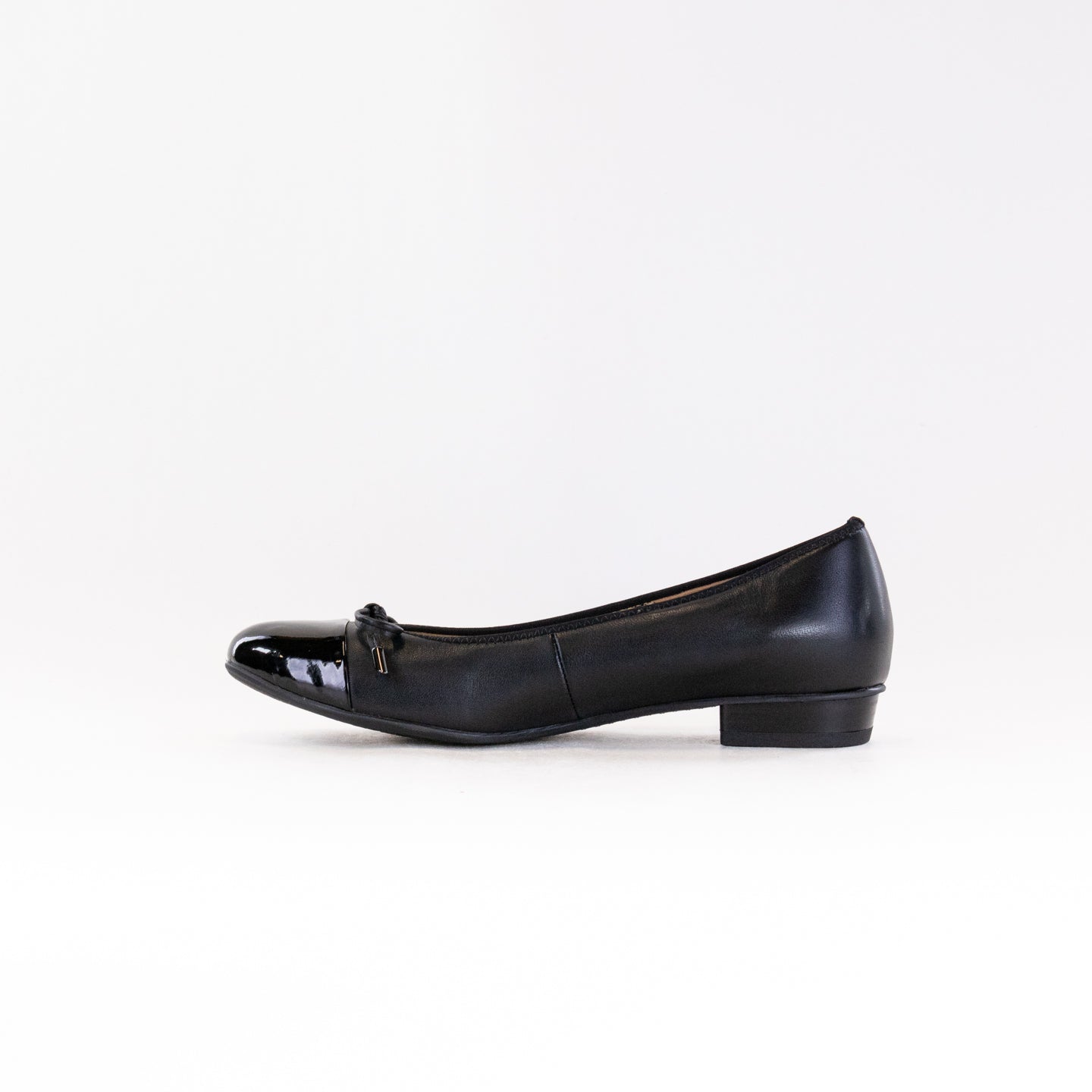 Ara Belinda Bow Ballet Flat (Women's) - Black Leather