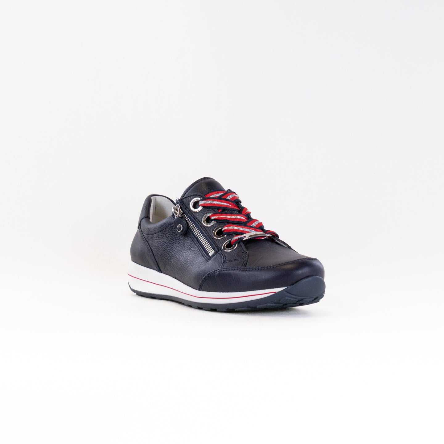 Ara Ollie Side Zip Lace Sneaker (Women's) - Navy Leather