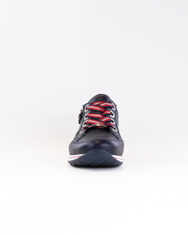 Ara Ollie Side Zip Lace Sneaker (Women's) - Navy Leather