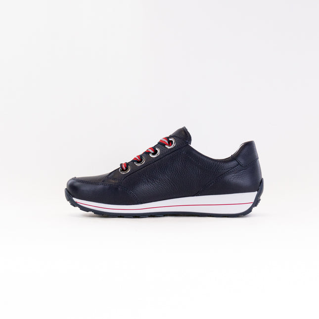 Ara Ollie Side Zip Lace Sneaker (Women's) - Navy Leather