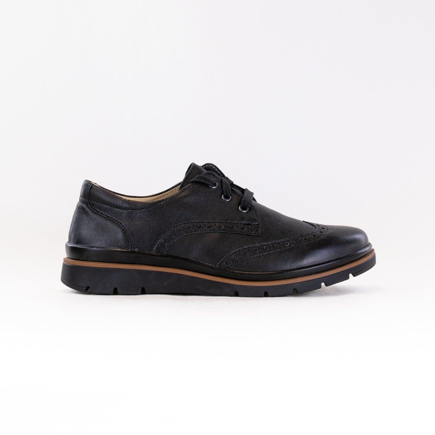 Fidelio Brogue 505102 (Women's) - Black Leather