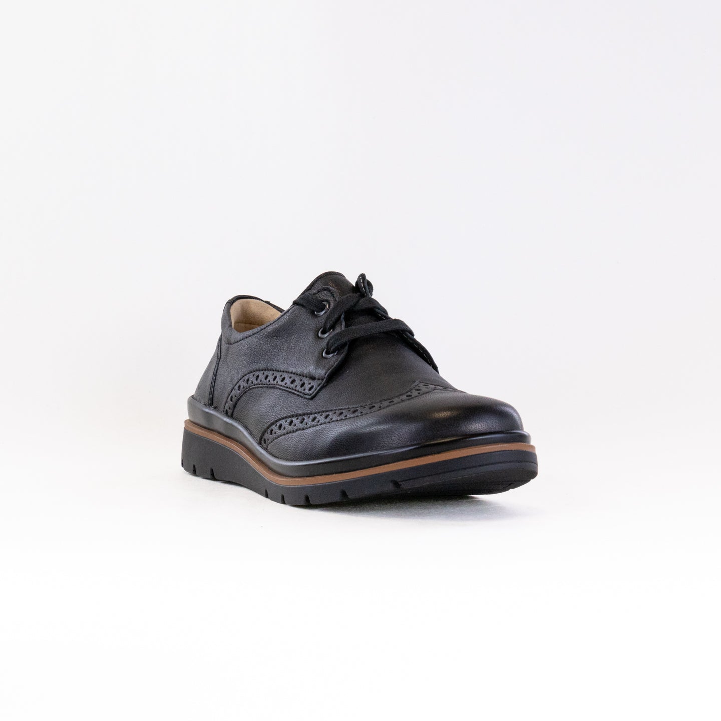 Fidelio Brogue 505102 (Women's) - Black Leather