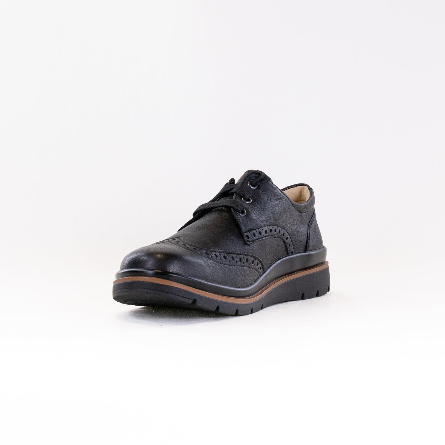 Fidelio Brogue 505102 (Women's) - Black Leather