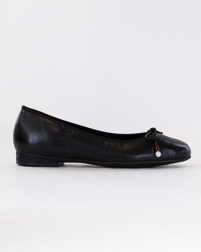 Ara Scout Bow Ballet Flat (Women's) - Black Leather