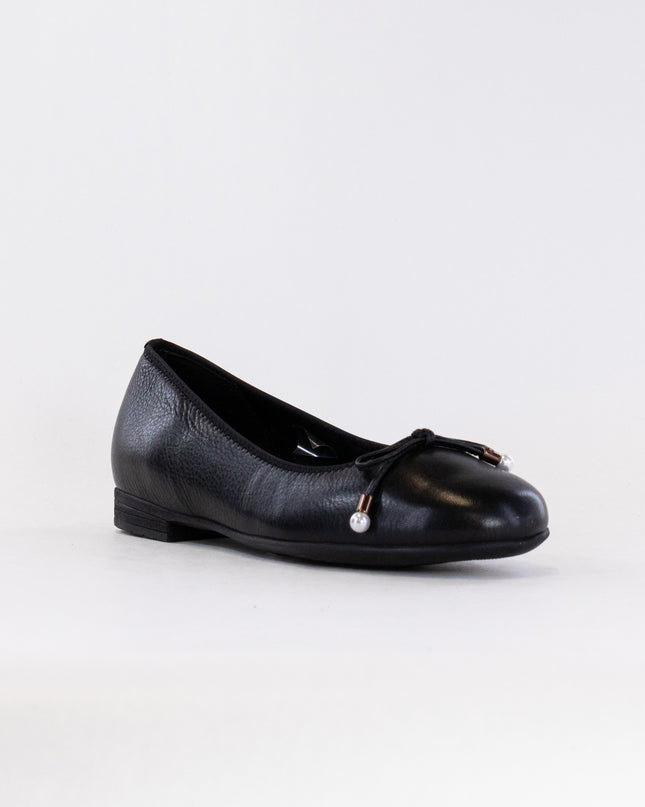 Ara Scout Bow Ballet Flat (Women's) - Black Leather