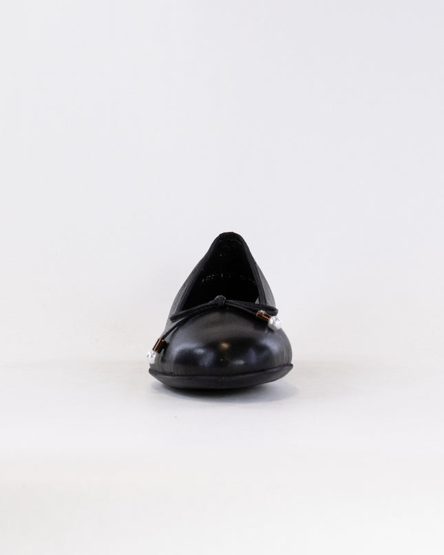 Ara Scout Bow Ballet Flat (Women's) - Black Leather