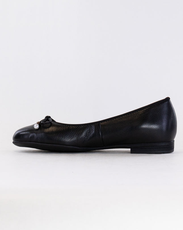 Ara Scout Bow Ballet Flat (Women's) - Black Leather