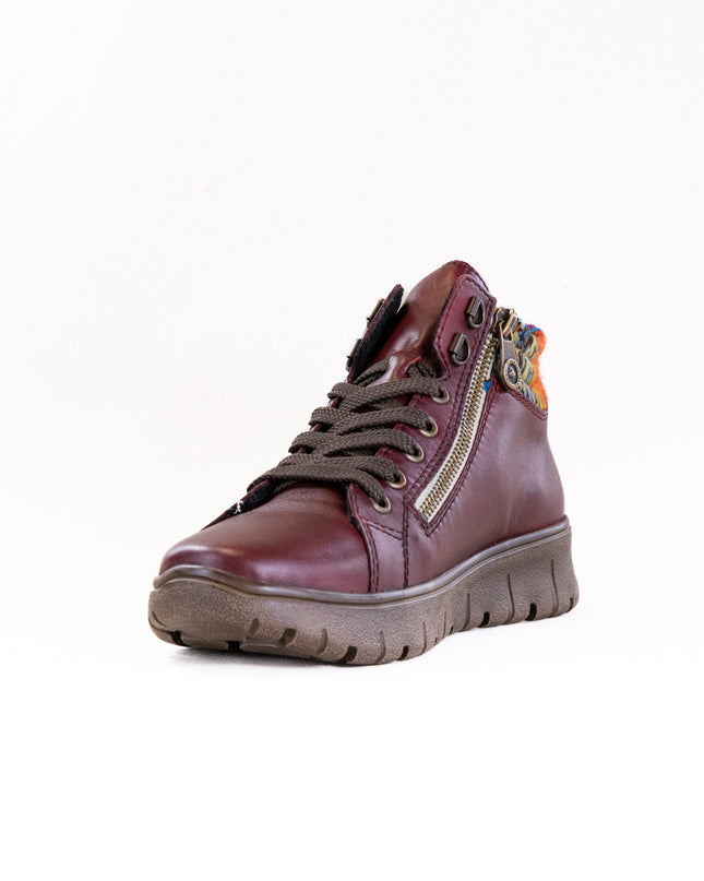 Rieker N1305 Heike (Women's) - Vino/Orange Multi