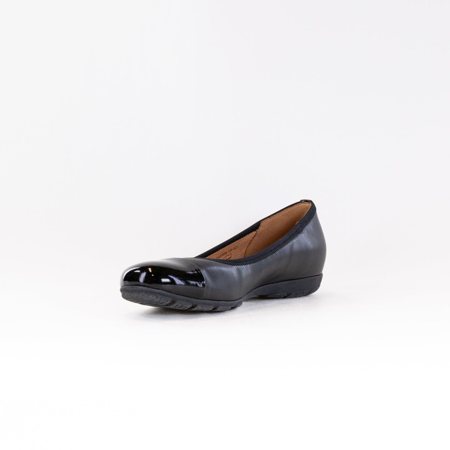 Gabor 24.161.57 Cap-Toe Ballet Flat (Women's) - Black Leather