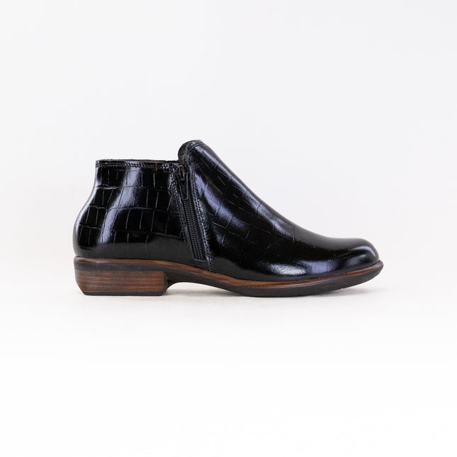Naot Helm (Women's) - Black Croc Leather